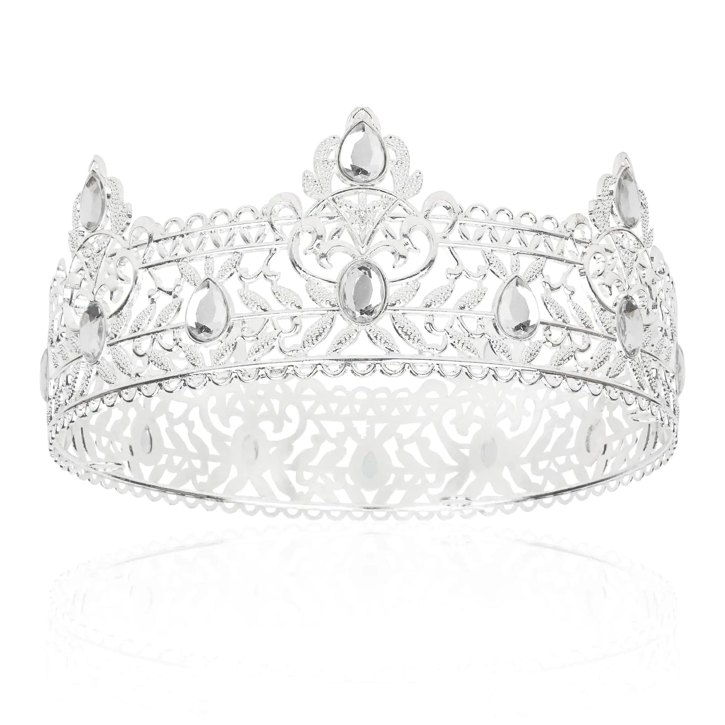 Silver King Crown β Crystal Baroque Crown for Men & Women | Halloween, Prom, Birthday