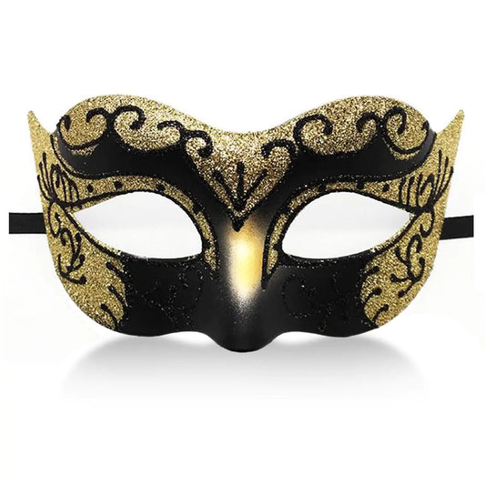Masquerade Mask for Men Women Couple Venetian Mask for Halloween Mardi Gras Costume Party Ball (Gold)