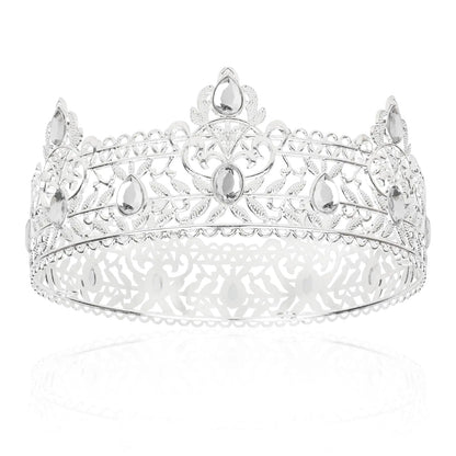 Silver King Crown – Crystal Baroque Crown for Men & Women | Halloween, Prom, Birthday