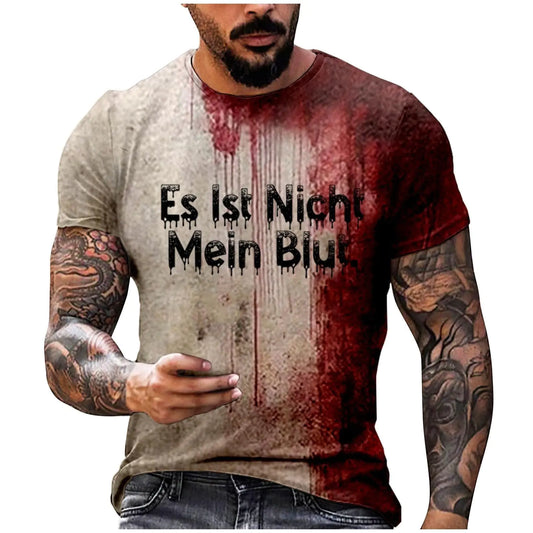 QNIYLZUN Im Fine Bloody Shirt Problem Solved Bloody Shirt Halloween Bloody Cloth Men Horror Tshirts Funny Shirts