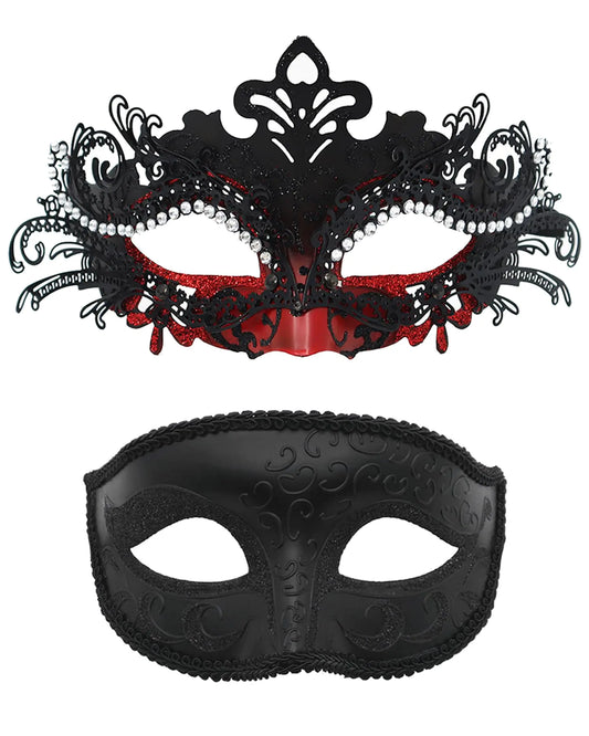 Pretishows Masquerade Mask for Couples Venetian Mask Mardi Gras Mask for Men and Women Halloween Party