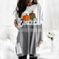 Pumpkin Halloween Long Sleeve Pocket Dress