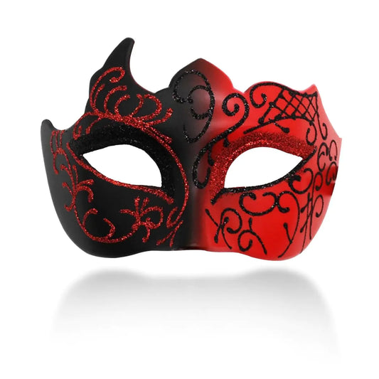 MYMENU Masquerade Mask for Men Women Venetian Halloween Mask for Costume Party Prom Ball (Luxury Red)